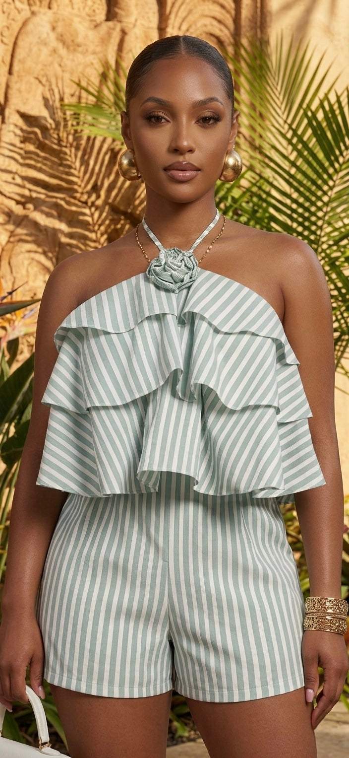 Vacation-ready playsuit with feminine resort styling by Darling Privé 