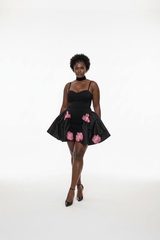 Privé Noir — Pink Petal with Silver Stone Details